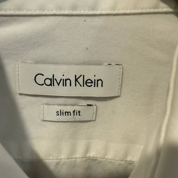 Calvin Klein White Dress Shirt Slim Fit - Picture 3 of 4